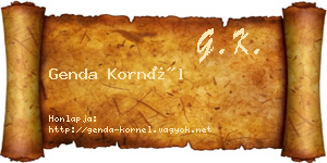 Genda Kornél névjegykártya